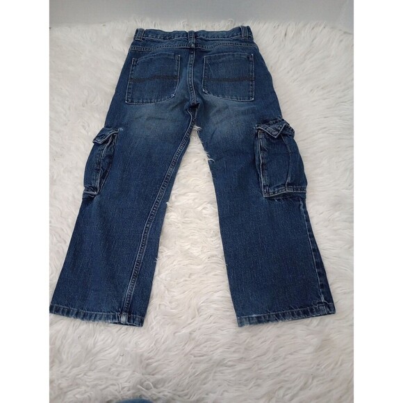 Lot 2 Pair Boys Rustic/Cargo Wrangler  Adjustable Waist  Jeans Size 8 - Picture 3 of 9